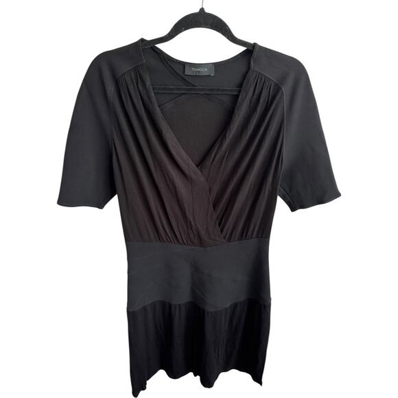 THAKOON black bandage short sleeved midi V neck dress 10 - Picture 4 of 16